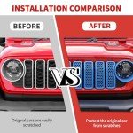 Light Blue Headlight Covers & Grill Inserts for Jeep Wrangler