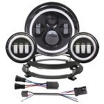 7-Inch LED Headlight with Halo Angel Eye Lights