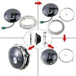 7-Inch LED Headlight with Halo Angel Eye Lights