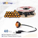 Amber LED Marker Lights with Double Female Plugs 20 Pack