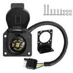 4 Pin to 7 Pin Trailer Light Adapter with Bracket