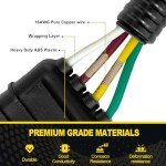 4 Pin to 7 Pin Trailer Light Adapter with Bracket
