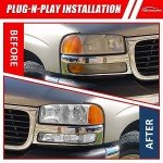 ADCARLIGHTS Headlight Assembly for 1999-2006 GMC Sierra