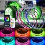 RGB LED Wheel Rim Lights with Bluetooth Control