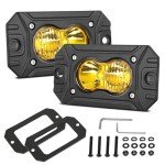 Amber LED Pod Lights for Off-Road Vehicles - 2PCS