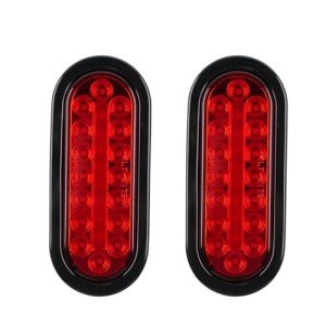 6" Oval Red LED Trailer Light - 2 Pack