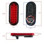 6" Oval Red LED Trailer Light - 2 Pack