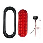 6" Oval Red LED Trailer Light - 2 Pack