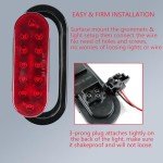 6" Oval Red LED Trailer Light - 2 Pack