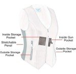 A&H Women's Leather Motorcycle Vest with Gun Pocket
