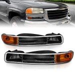 GMC Sierra Yukon XL Black Front Bumper Lights Set