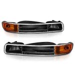 GMC Sierra Yukon XL Black Front Bumper Lights Set