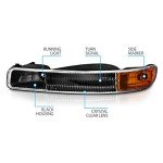 GMC Sierra Yukon XL Black Front Bumper Lights Set