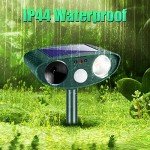 2 Pack Ultrasonic Solar Animal Repellers with Motion Sensor