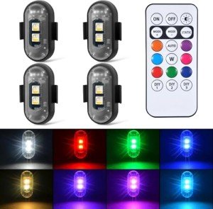 Wireless LED Strobe Light with Remote Control - 4PCS