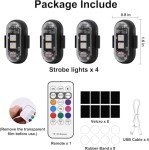 Wireless LED Strobe Light with Remote Control - 4PCS