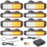 Amber White LED Strobe Light Kit for Vehicles