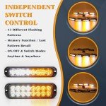 Amber White LED Strobe Light Kit for Vehicles