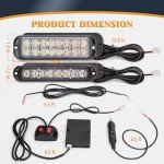 Amber White LED Strobe Light Kit for Vehicles