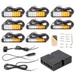 Amber White LED Strobe Light Kit for Vehicles