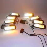 Amber White LED Strobe Light Kit for Vehicles