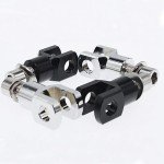Amavoler Black Motorcycle Foot Pegs and Mount Kit
