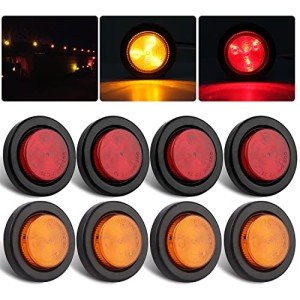 8-Pack 2-Inch Round LED Trailer Marker Lights