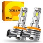 OXILAM H11 LED Bulbs, 18000LM, Cool White, Pack of 2