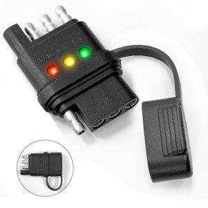 WALSIO 4-Pin Trailer Light Tester with Indicators