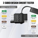 WALSIO 4-Pin Trailer Light Tester with Indicators