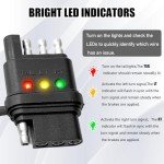 WALSIO 4-Pin Trailer Light Tester with Indicators