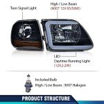 PIT66 Smoky LED DRL Headlights for Ford F150