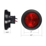 2-Pack Red 2" Round LED Trailer Lights