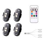 4PCS Wireless LED Strobe Lights with Remote Control