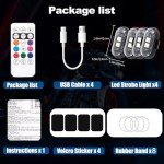 4PCS Wireless LED Strobe Lights with Remote Control