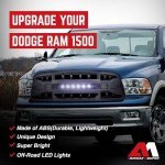 Matte Black Armor Grille with LED Lights for Dodge Ram 1500