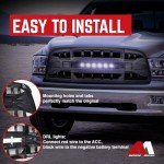 Matte Black Armor Grille with LED Lights for Dodge Ram 1500
