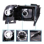 Dodge Ram 1994-2001 Black Halogen Headlight Set