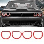 RAZPOY Red Headlight Cover for Dodge Challenger