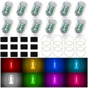 12 Pcs Wireless RGB Strobe Lights with Remote