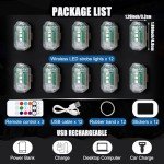 12 Pcs Wireless RGB Strobe Lights with Remote