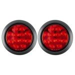 Red 4-Inch LED Tail Lights for Trailers