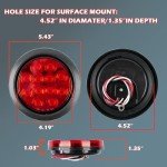 Red 4-Inch LED Tail Lights for Trailers