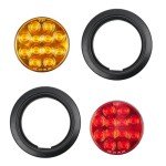 Red 4-Inch LED Tail Lights for Trailers