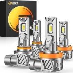 Forenner H11+9005 Bright White Fog Light Bulbs
