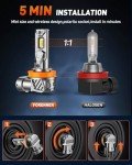 Forenner H11+9005 Bright White Fog Light Bulbs