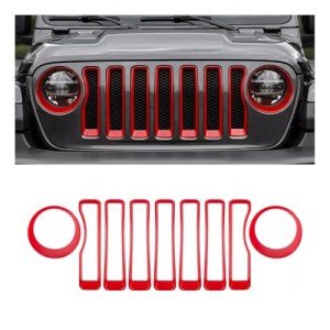 MAXDOM Jeep Wrangler JL Headlight Covers Set - Red