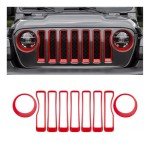 MAXDOM Jeep Wrangler JL Headlight Covers Set - Red