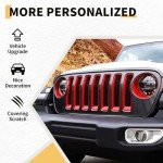 MAXDOM Jeep Wrangler JL Headlight Covers Set - Red