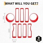 MAXDOM Jeep Wrangler JL Headlight Covers Set - Red